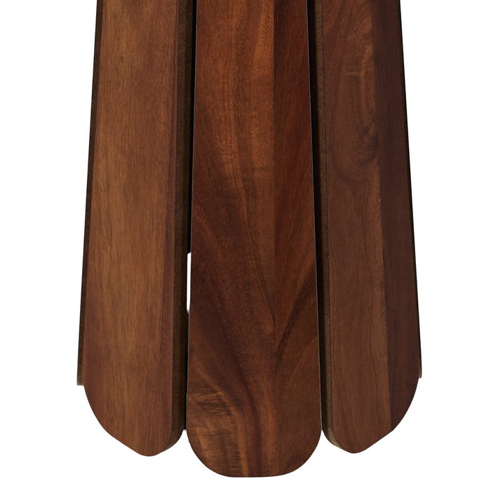Home Deco Factory Mesa Auxiliar Will de la Colección Cocooning, Diamétro 30cm Altura 55cm, Madera MDF con aspecto Acacia