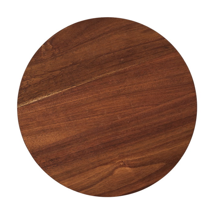 Home Deco Factory Mesa Auxiliar Will de la Colección Cocooning, Diamétro 30cm Altura 55cm, Madera MDF con aspecto Acacia
