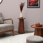 Home Deco Factory Mesa Auxiliar Will de la Colección Cocooning, Diamétro 30cm Altura 55cm, Madera MDF con aspecto Acacia