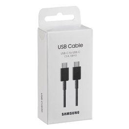 Samsung Cable Original USB Tipo C a USB Tipo C 1.8m 3A Negro EP-DX310JBEGEU