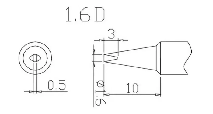 QUICK Punta de soldadura tipo destornillador 1,6x0,5mm