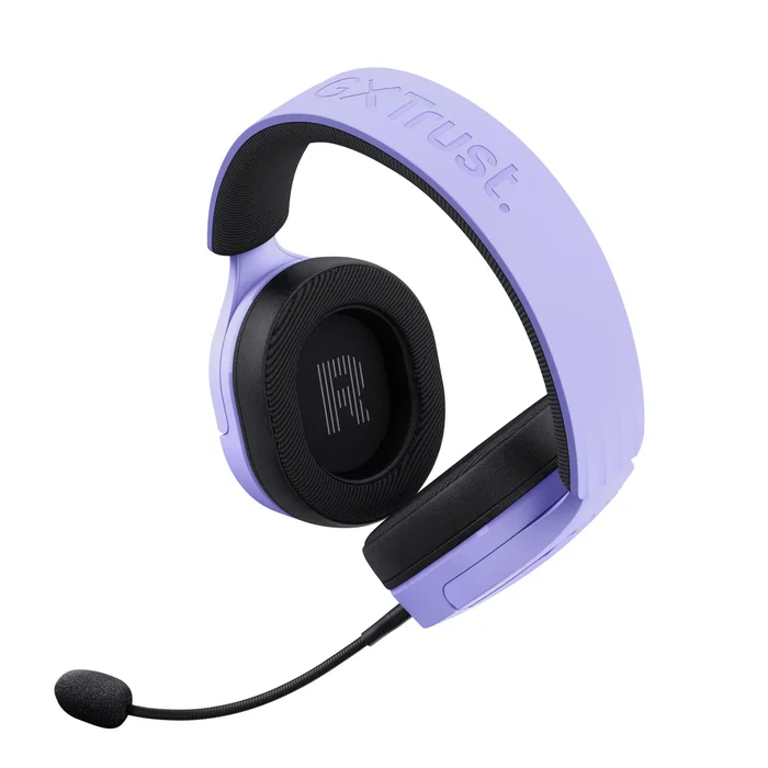 Trust Auriculares Gaming GXT 489 Fayzo con Sonido 7.1, Micrófono Desmontable, Iluminación RGB, Color Negro/Púrpura, Conexión 3.5 mm