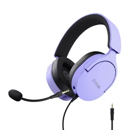 Trust Auriculares Gaming GXT 489 Fayzo con Sonido 7.1, Micrófono Desmontable, Iluminación RGB, Color Negro/Púrpura, Conexión 3.5 mm
