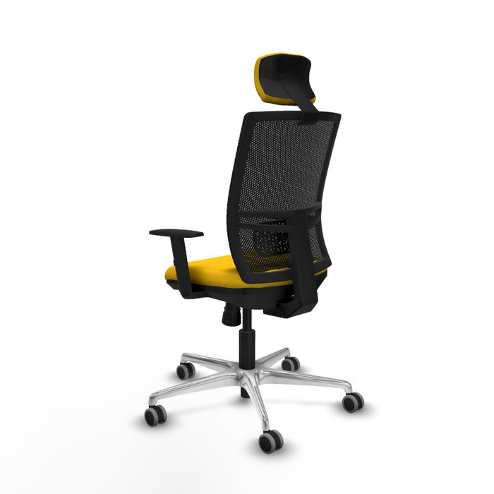 PIQUERAS Y CRESPO Silla de oficina Yunquera con mecanismo Sincro, Amarillo y Negro