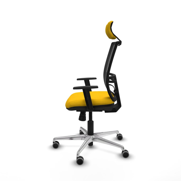 PIQUERAS Y CRESPO Silla de oficina Yunquera con mecanismo Sincro, Amarillo y Negro