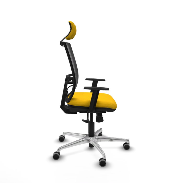 PIQUERAS Y CRESPO Silla de oficina Yunquera con mecanismo Sincro, Amarillo y Negro