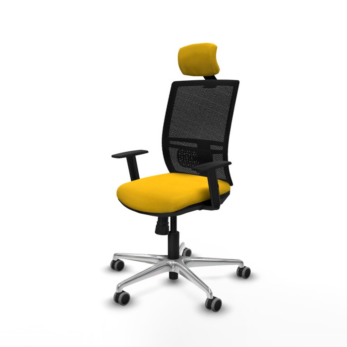 PIQUERAS Y CRESPO Silla de oficina Yunquera con mecanismo Sincro, Amarillo y Negro