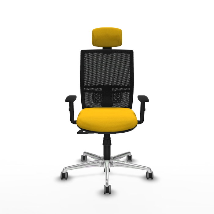 PIQUERAS Y CRESPO Silla de oficina Yunquera con mecanismo Sincro, Amarillo y Negro