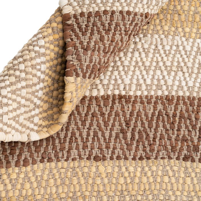 Alfombra Rayas Natural Algodón 160 X 230 cm