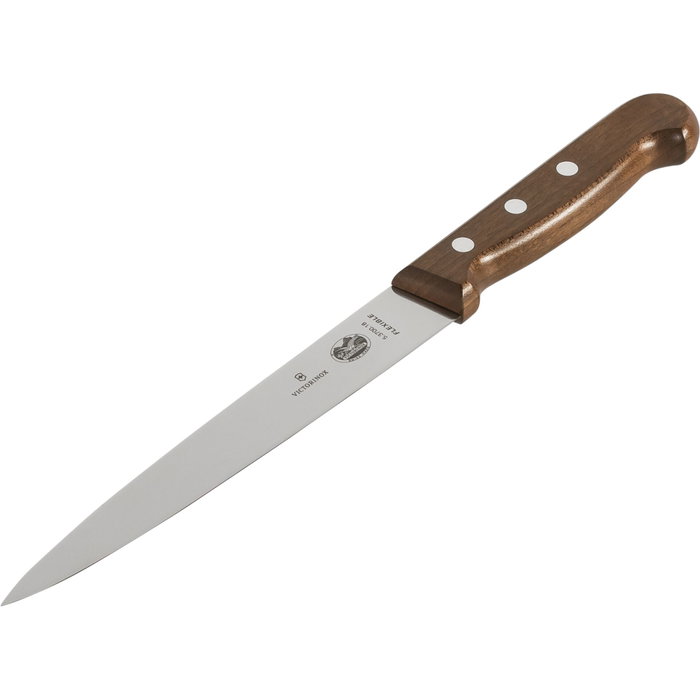Victorinox Cuchillo de Filetear Wood de 18 cm con Mango de Madera de Arce de Color Plata/Marrón Victorinox Cuchillo de Filetear Wood de 18 cm con Mango de Madera de Arce de Color Plata/Marrón