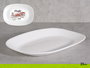 Vivalto Bandeja Opal Ovalada Blanca de Vidrio 23.5 x 16.5 x 1.5 cm (Set de 24)