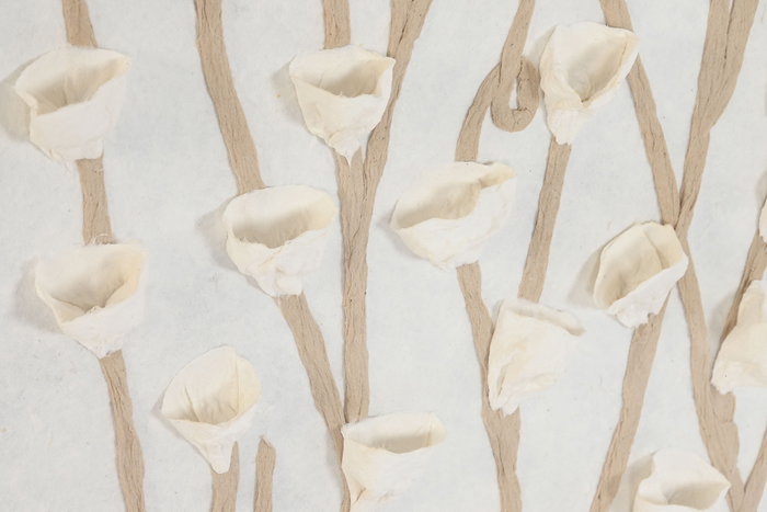 DKD Home Decor Cuadro Abstracto Estilo Escandi Blanco Natural Acrílico Papel Maché 120 x 40 x 5 cm (2 Unidades)