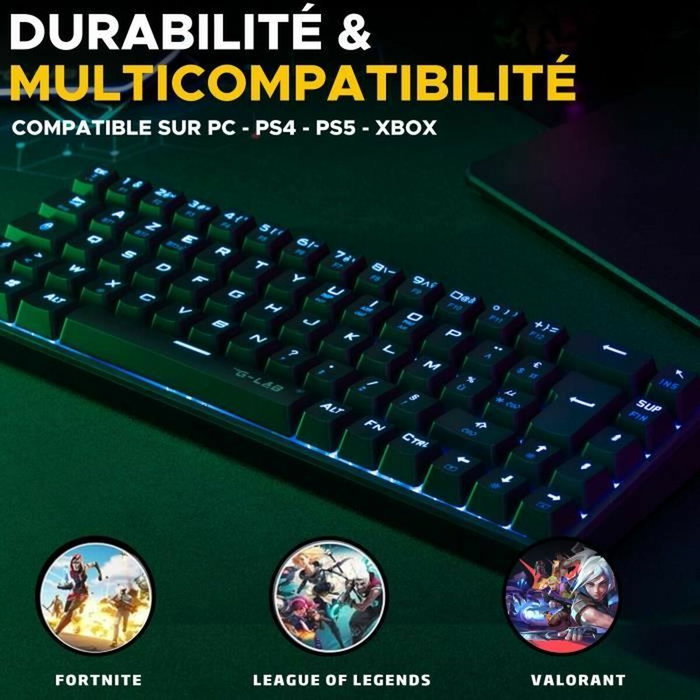 The G-Lab KEYZ TITAN Teclado Mecánico RGB Blanco con Interruptor Rojo