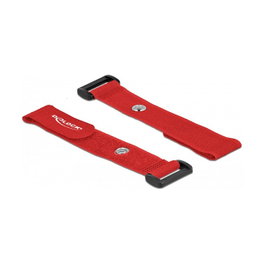 DeLOCK Bridas de cable con lazo y ojal 190 x 25 mm Rojo (5 piezas)