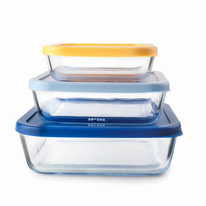 Ibili Set de 3 fiambreras cuadrados Ibili Set de 3 fiambreras cuadrados