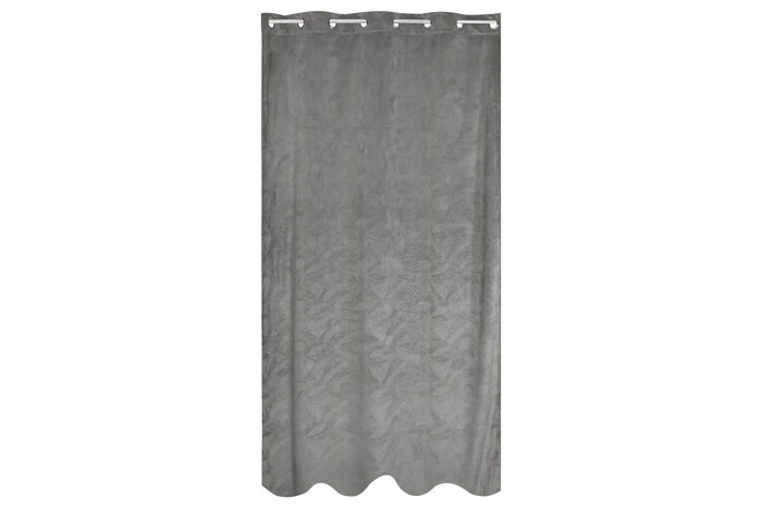 DKD Home Decor Cortina de Poliéster 140x260 con 8 Anillas Gris Claro DKD Home Decor Cortina de Poliéster 140x260 con 8 Anillas Gris Claro