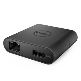 Dell Adaptador USB-C a HDMI/VGA/Ethernet/USB 3.0 Negro
