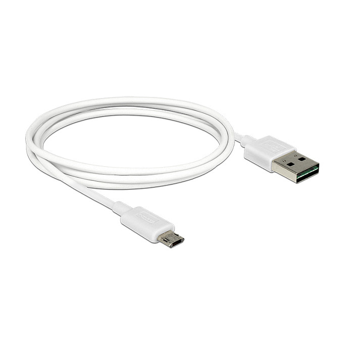 DeLOCK Cable EASY-USB 2.0 Tipo-A a Micro-B Blanco 1 m