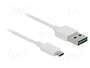 DeLOCK Cable USB 2.0 de USB A a Micro-B, 1 m, Blanco