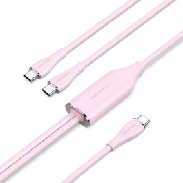 Vention Cable USB Tipo-C Macho a 2 x USB Tipo-C Macho 1.5m Rosa