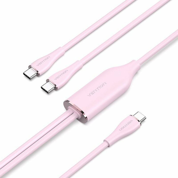 Vention Cable USB Tipo-C Macho a 2 x USB Tipo-C Macho 1.5m Rosa Vention Cable USB Tipo-C Macho a 2 x USB Tipo-C Macho 1.5m Rosa