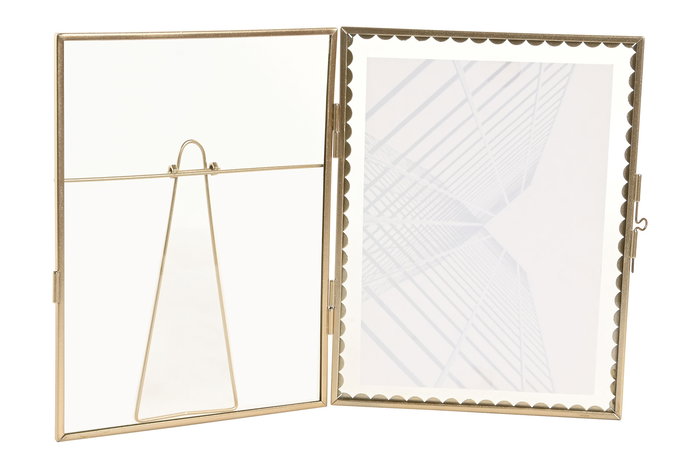 DKD Home Decor Marco de Fotos 13x18 Dorado Metal y Cristal (4 Unidades) 21 x 16 x 1 cm