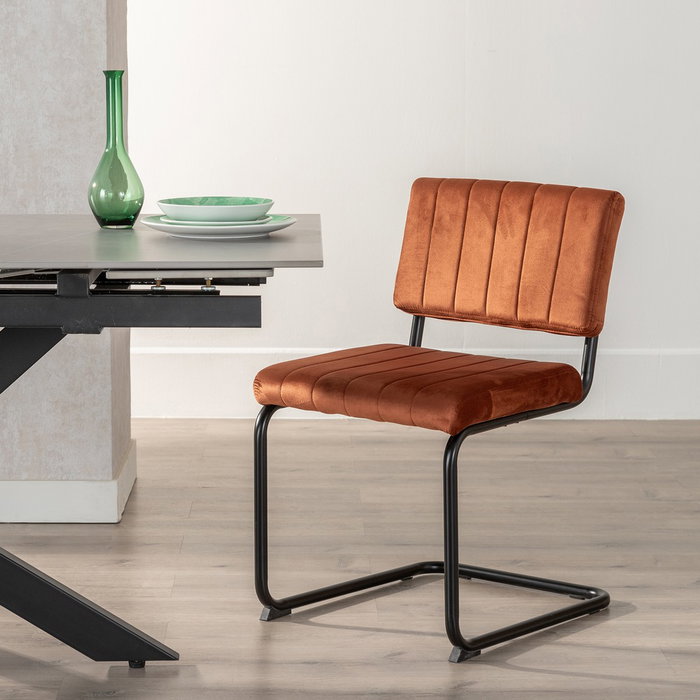 Silla Terracota Tejido-Metal Contract 48 X 56 X 82 cm (Set de 2)