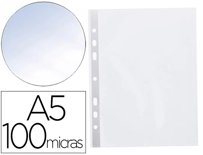 Q-connect Fundas multitaladro DIN A5 100 mc cristal 6 taladros Q-connect Fundas multitaladro DIN A5 100 mc cristal 6 taladros