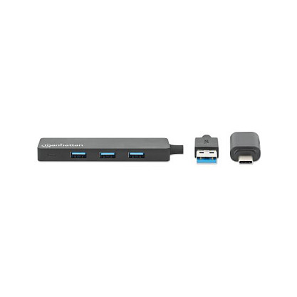 MANHATTAN Hub USB 3.0 4 Puertos USB-A + USB-C 5 Gbps Tipo C y A Negro, Conecta y Usa, Compatible con Windows, Mac, Linux, ChromeOS MANHATTAN Hub USB 3.0 4 Puertos USB-A + USB-C 5 Gbps Tipo C y A Negro, Conecta y Usa, Compatible con Windows, Mac, Linux, ChromeOS
