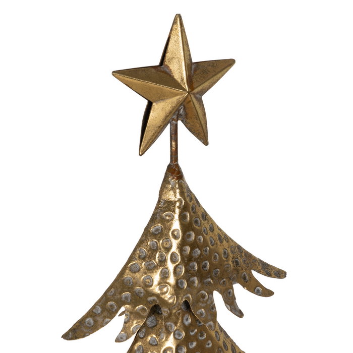 Figura Árbol Oro Metal Decoración 42,50 X 17 X 92 cm