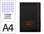 Antartik Cuaderno A4 Tapa Dura, Hojas Cuadriculadas, 100 Hojas 80gr FSC, Negro y Rojo