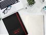 Antartik Cuaderno A4 Tapa Dura, Hojas Cuadriculadas, 100 Hojas 80gr FSC, Negro y Rojo