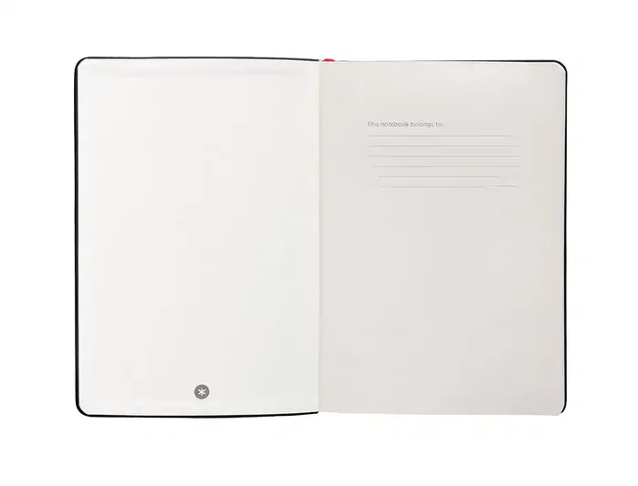 Antartik Cuaderno A4 Tapa Dura, Hojas Cuadriculadas, 100 Hojas 80gr FSC, Negro y Rojo