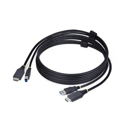 StarTech Cable KVM HU1226-KVM-CABLE para video, teclado y ratón, HDMI 4K 60Hz + USB 3.0 5Gbps, Longitud 1.8 m, Negro
