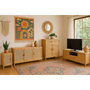 DKD Home Decor Mesita Auxiliar Abeto y Ratán con 1 Puerta
