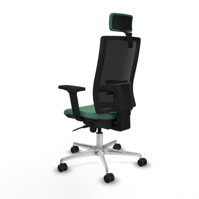 PIQUERAS Y CRESPO Silla de oficina Horna con mecanismo Sincro, Verde esmeralda y Negro