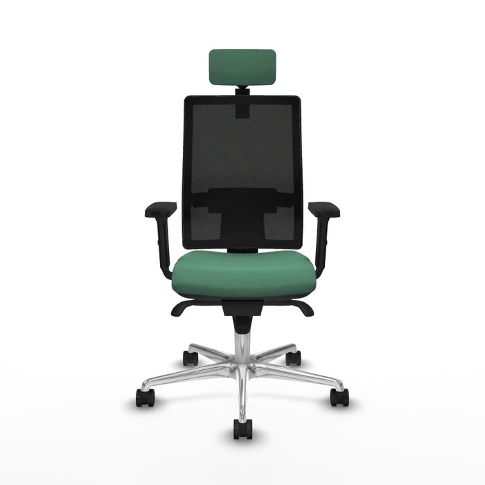 PIQUERAS Y CRESPO Silla de oficina Horna con mecanismo Sincro, Verde esmeralda y Negro