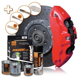Foliatec Kit Pintura para Pinzas de Freno Neón Rojo 4 Componentes