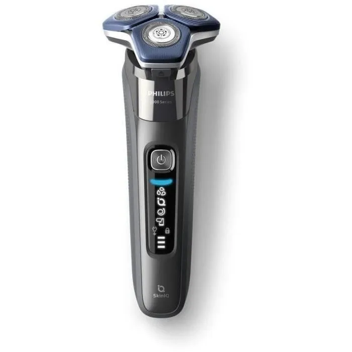 Philips S7886/63 Serie 7000 Afeitadora Eléctrica para Hombre con 3 Cabezales Flexibles, Tecnología SkinIQ, Recortadora Integrada y Uso en Seco/Mojado, Azul