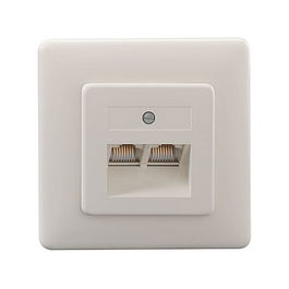 Rutenbeck 13010247 - Toma RJ-45, 2 Puertos, Blanco, IP20, Plástico, para Montaje en Superficie, 125V