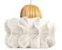DKD Home Decor Lámpara de Techo de Algodón y Fibra Blanca 53x53x38 cm