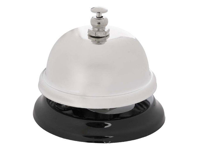 Arte Regal Timbre de Mesa Metal Plata y Negro 6.5x6.5x6 cm (Set de 36)