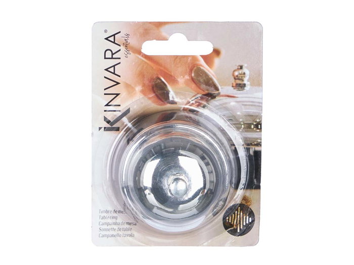 Arte Regal Timbre de Mesa Metal Plata y Negro 6.5x6.5x6 cm (Set de 36)