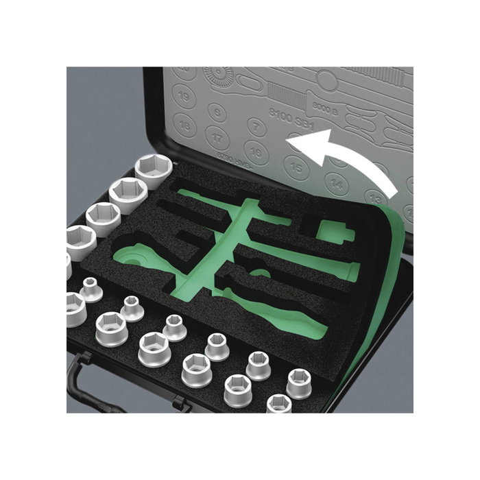 Wera 8100 SA 4 Zyklop Speed Ratchet Set, 1/4 Drive imperial