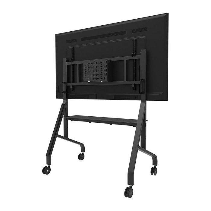 Neomounts FL50-575BL1 Carro Multimedia con Ruedas para TV 65-115", Acero Negro, 125 kg, VESA, 5 Años Garantía, Soporte de Suelo Móvil