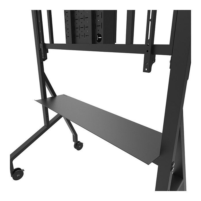 Neomounts FL50-575BL1 Carro Multimedia con Ruedas para TV 65-115", Acero Negro, 125 kg, VESA, 5 Años Garantía, Soporte de Suelo Móvil