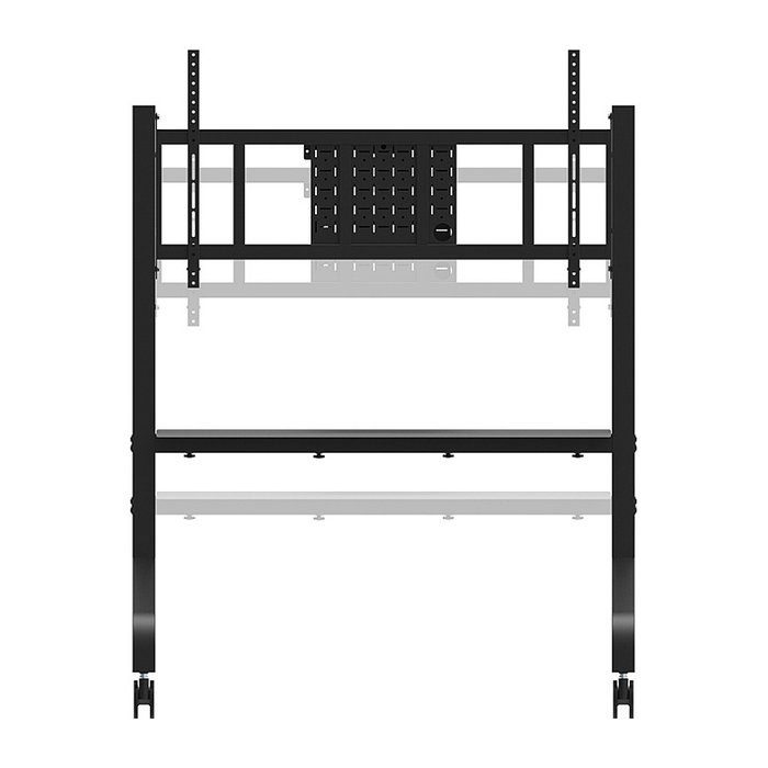 Neomounts FL50-575BL1 Carro Multimedia con Ruedas para TV 65-115", Acero Negro, 125 kg, VESA, 5 Años Garantía, Soporte de Suelo Móvil