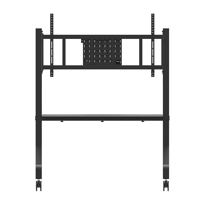 Neomounts FL50-575BL1 Carro Multimedia con Ruedas para TV 65-115", Acero Negro, 125 kg, VESA, 5 Años Garantía, Soporte de Suelo Móvil