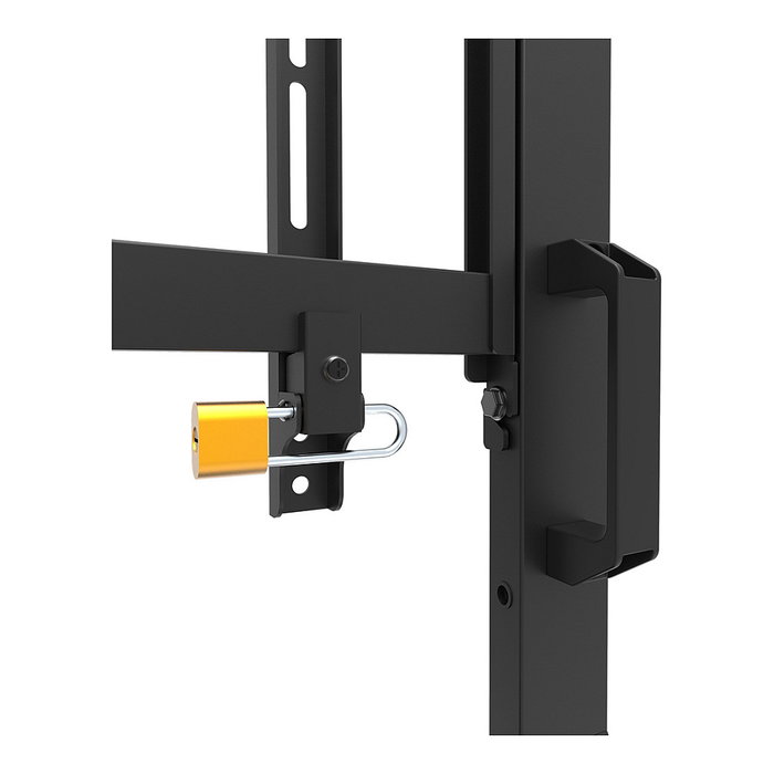 Neomounts FL50-575BL1 Carro Multimedia con Ruedas para TV 65-115", Acero Negro, 125 kg, VESA, 5 Años Garantía, Soporte de Suelo Móvil