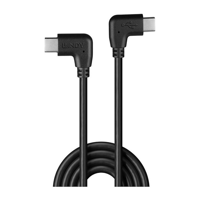 Lindy Cable USB 2.0 USB C a USB C Angular 0,5 m Negro 32008